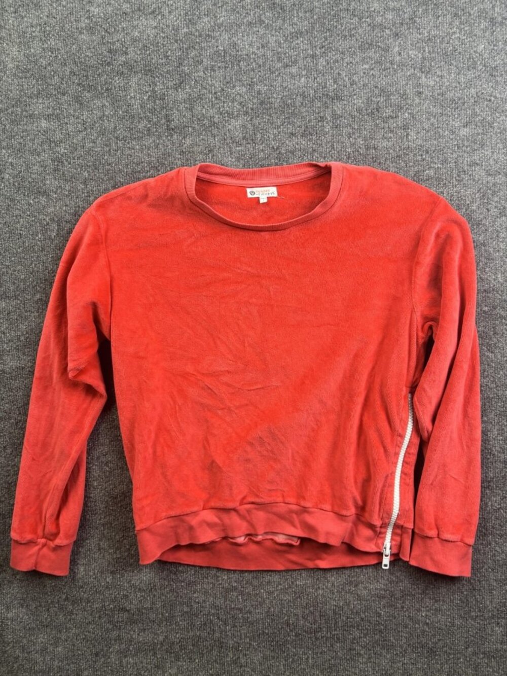 Sundry Sweatshirt Womens 1 Red Sideโ Zip Terry Pullover Crewneck Lightweight USA